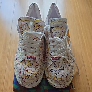 Swagg Splash White Sneakers with Artistic Design Size 12 Men